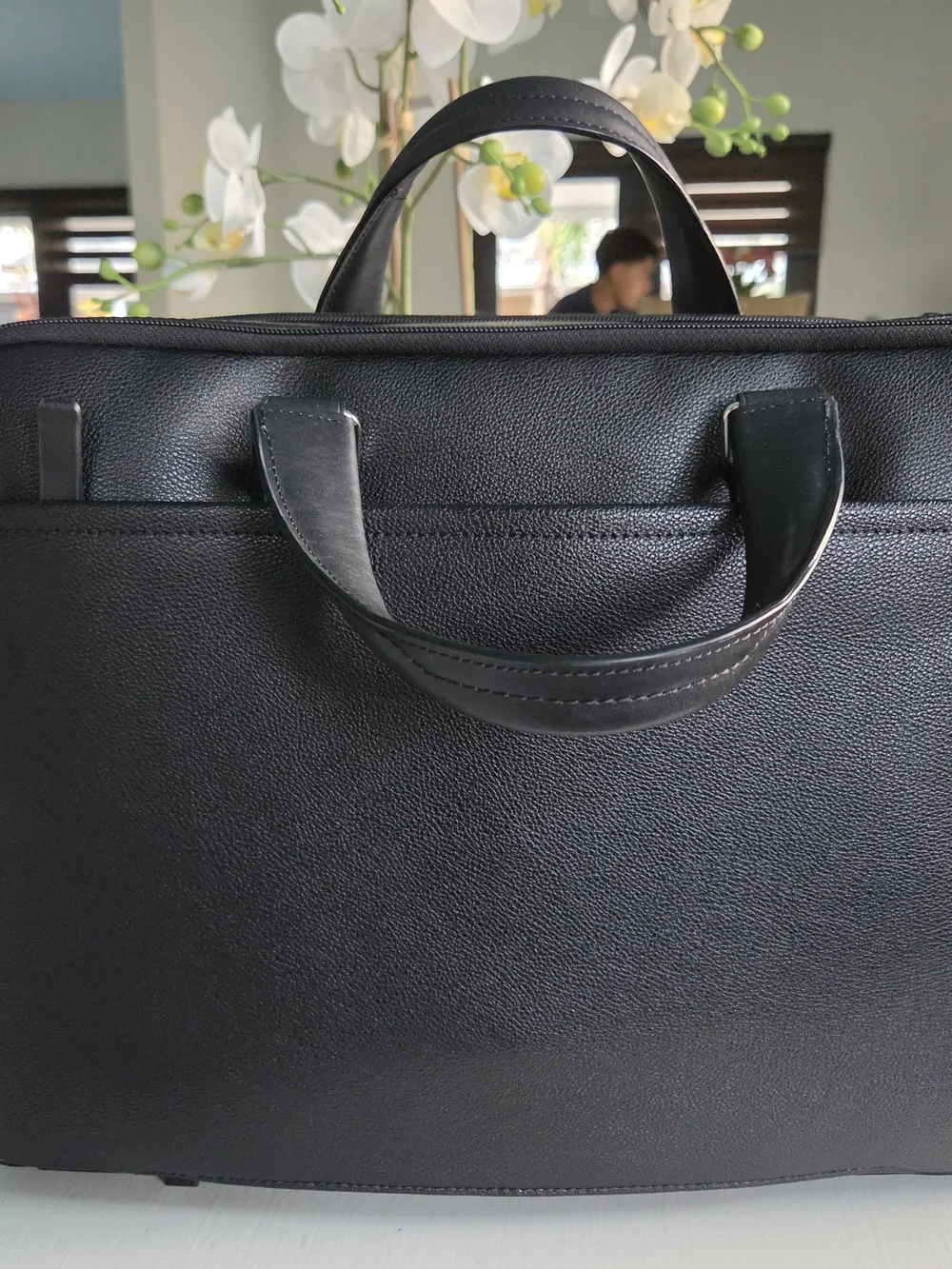 Black Men's Briefcase-Style Laptop Bag
